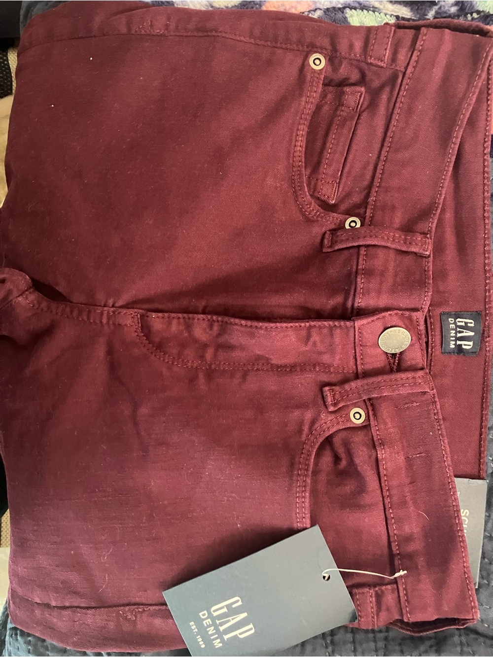 GAP Sculpt True Skinny Burgundy Denim
